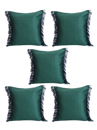 Green Set of 5 Polyester 16 Inch x 16 Inch Cushion Covers