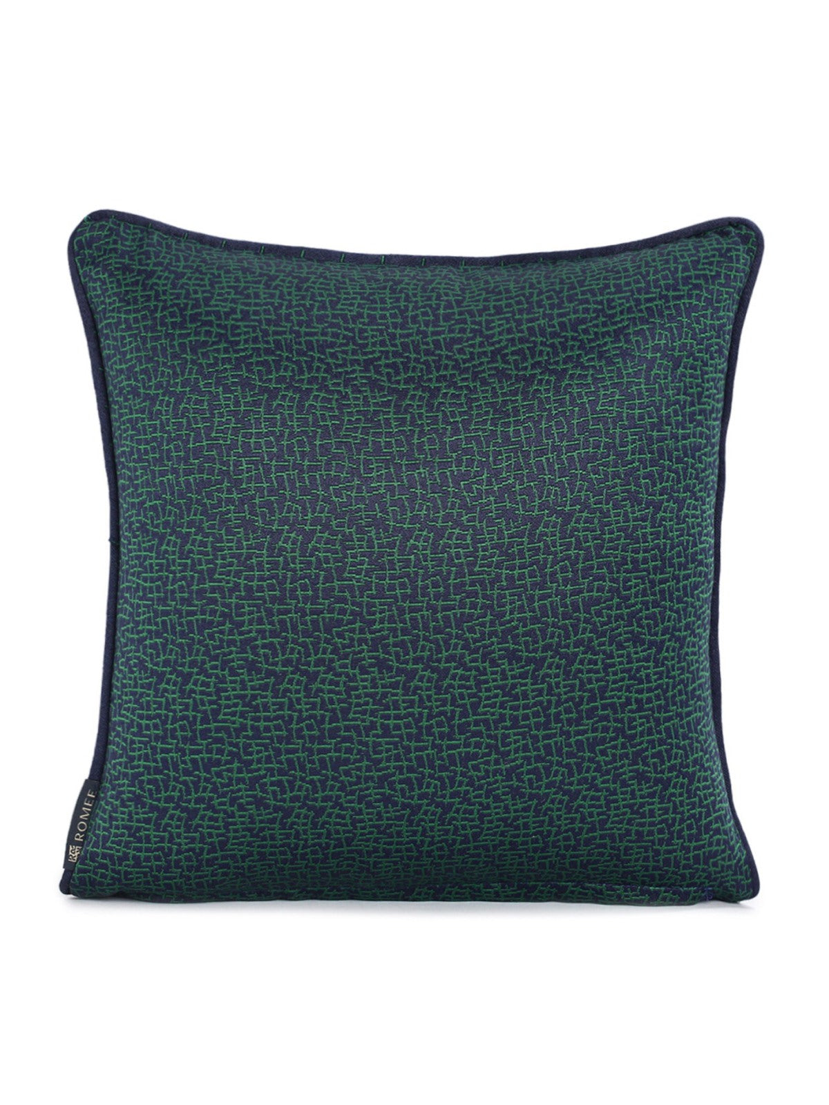 Soft Polyester Textured Designer Plain Cushion Covers 16 inch x 16 inch Set of 5 - Green & Navy Blue