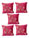 Pink & Gold Set of 5 Polyester 16 Inch x 16 Inch Cushion Covers