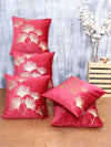 Pink & Gold Set of 5 Polyester 16 Inch x 16 Inch Cushion Covers