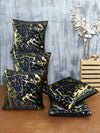 Black Set of 5 Polyester 16 Inch x 16 Inch Cushion Covers