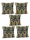 Black & Gold Set of 5 Polyester 16 Inch x 16 Inch Cushion Covers