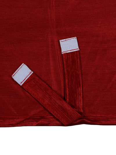 Romee Red Solid Patterned Set of 1 Window Curtains