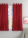 Romee Red Solid Patterned Set of 1 Window Curtains