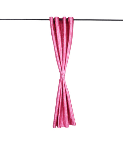 Romee Pink Leafy Patterned Set of 1 Window Curtains