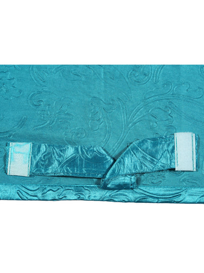 Romee Turquoise Blue Floral Patterned Set of 1 Window Curtains