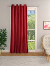 Romee Red Solid Patterned Set of 1 Door Curtains