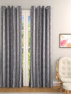 Romee Grey Leafy Patterned Set of 1 Door Curtains