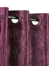 Romee Purple Leafy Patterned Set of 1 Door Curtains