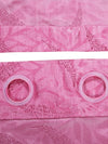 Romee Pink Leafy Patterned Set of 1 Long Door Curtains