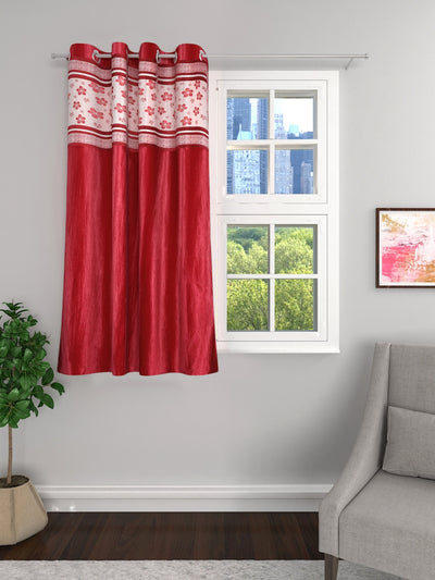Romee Red Jacquard Set of 1 Curtain Door Curtains