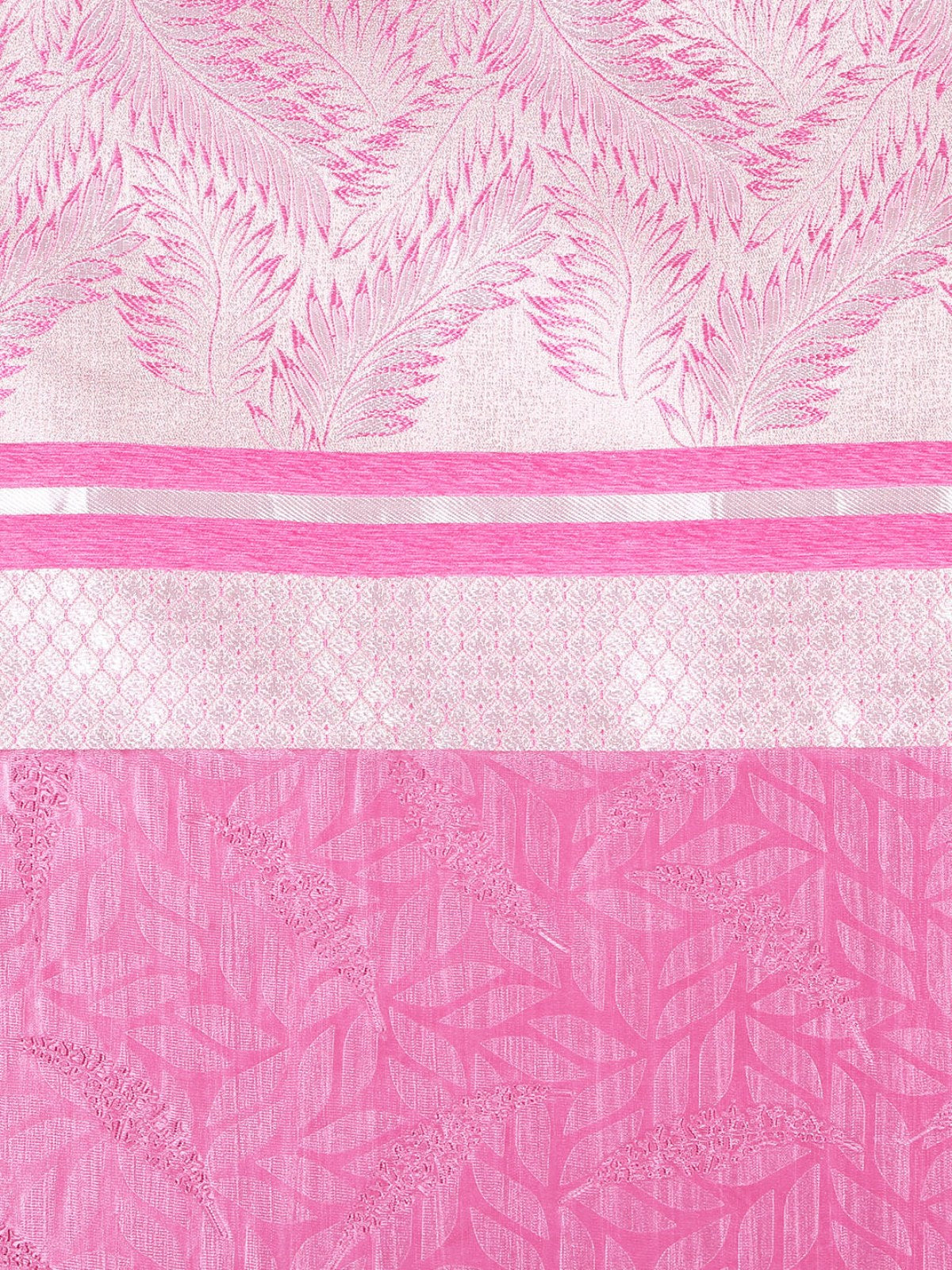 Romee Pink Leafy Patterned Set of 1 Door Curtains