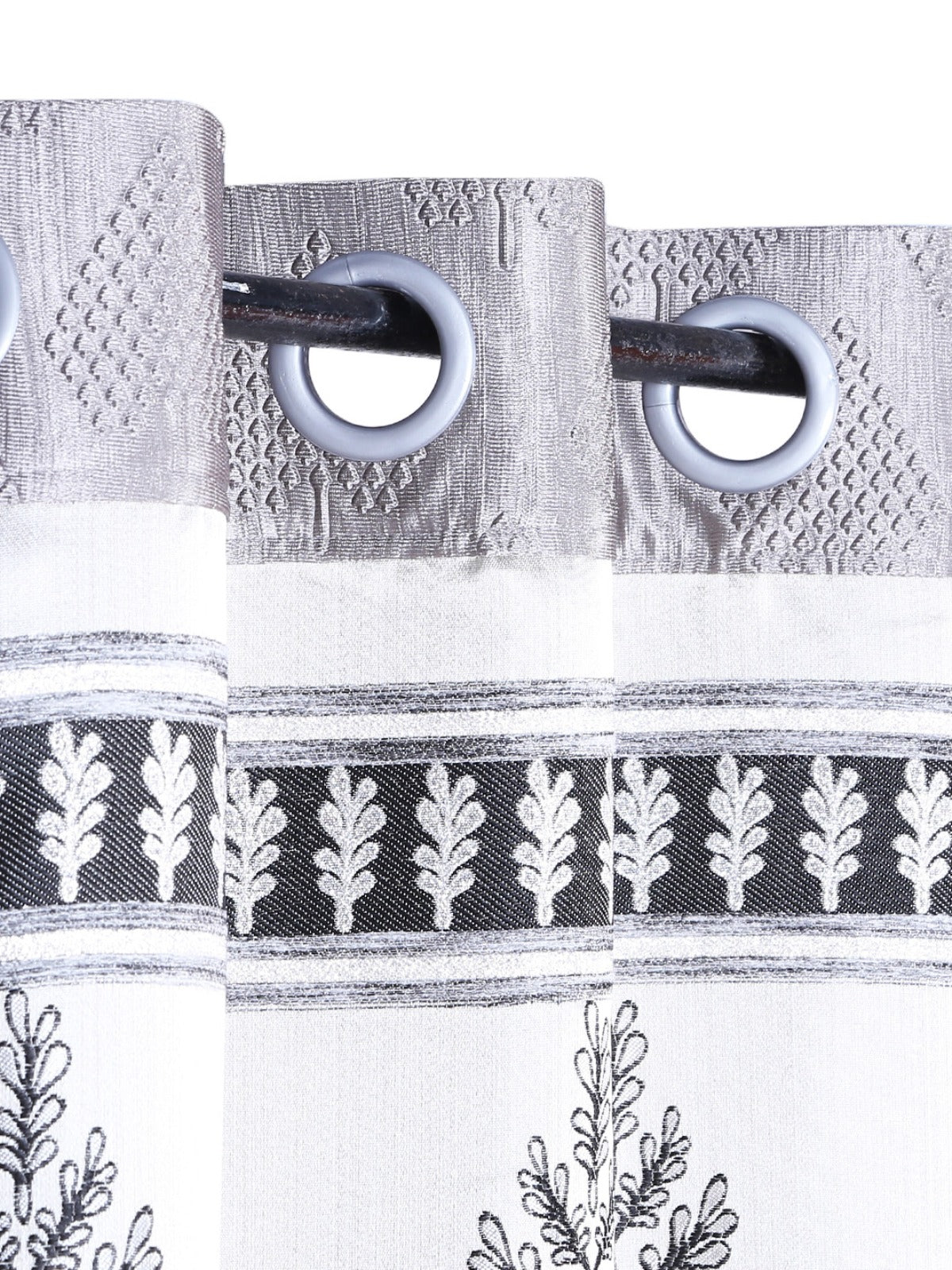 Romee Grey Jacquard Set of 1 Curtain Door Curtains