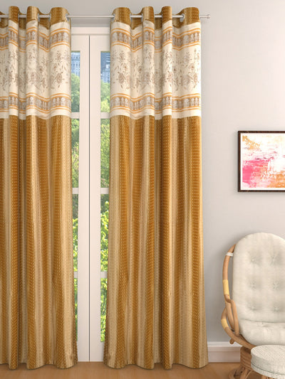 Romee Gold Ethnic Motifs Patterned Set of 1 Door Curtains