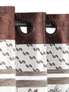 Romee Coffee Brown Leafy Patterned Set of 1 Door Curtains