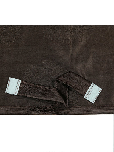 Romee Coffee Brown Floral Patterned Set of 1 Long Door Curtains