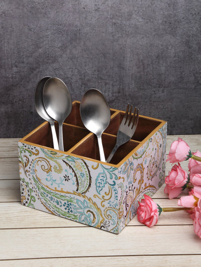Multicolored Wooden Cutlery Holder / Stationery Organiser