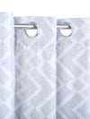 Romee Silver Geometric Patterned Set of 2 Door Curtains