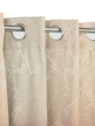 Romee Beige & Khaki Polycotton Set of 2 Curtain Door Curtains