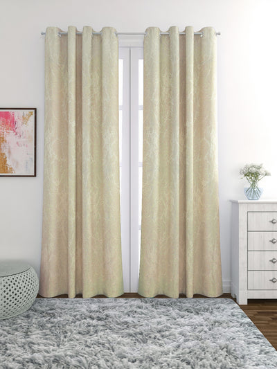 Romee Beige & Khaki Polycotton Set of 2 Curtain Door Curtains
