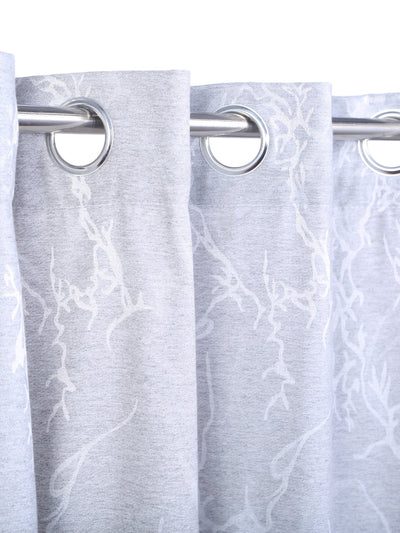 Romee Silver Abstract Patterned Set of 2 Door Curtains