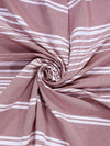 Maroon & White Set of 2 Stripes Room Darkening Door Curtain