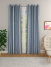 Green & White Set of 2 Stripes Room Darkening Door Curtain