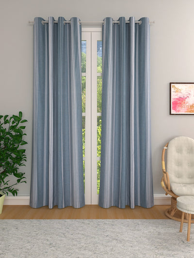 Romee Green & White Green Set of 2 Door Curtains