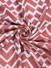 Maroon & White Set of 2 Geometric Room Darkening Door Curtain