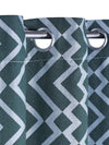 Green & White Set of 2 Geometric Room Darkening Door Curtain