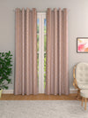 Beige & White Set of 2 Geometric Room Darkening Door Curtain