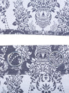 Blue & White Set of 2 Damask Room Darkening Door Curtain