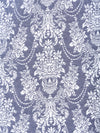 Blue & White Set of 2 Damask Room Darkening Door Curtain