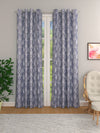 Blue & White Set of 2 Damask Room Darkening Door Curtain