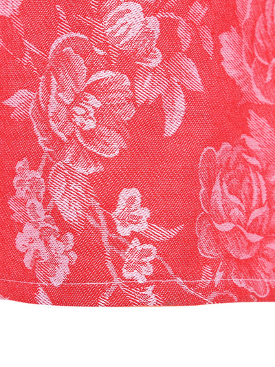 Pink Set of 2 Floral Room Darkening Door Curtain