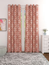 Romee Orange & Beige Polycotton Set of 2 Curtain Door Curtains