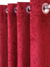 Romee Maroon Solid Patterned Set of 2 Door Curtains