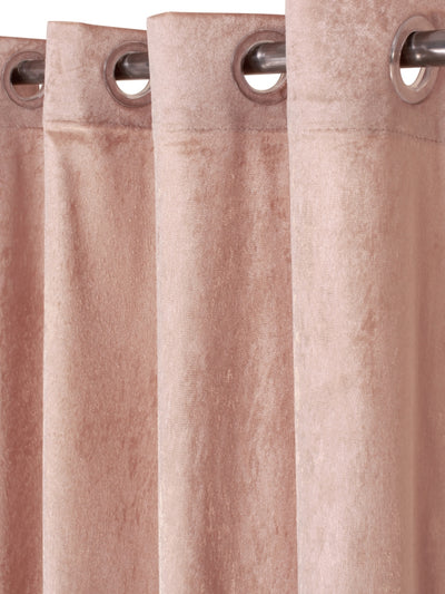 Romee Beige Solid Patterned Set of 2 Door Curtains