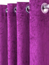 Romee Purple Solid Patterned Set of 2 Door Curtains