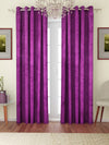 Romee Purple Solid Patterned Set of 2 Door Curtains