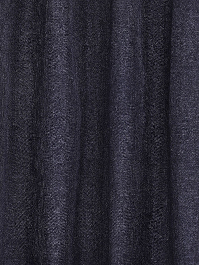 Romee Black Solid Patterned Set of 2 Door Curtains