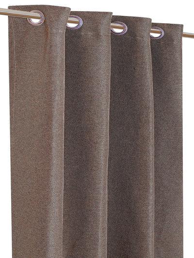 Romee Brown Solid Patterned Set of 2 Door Curtains