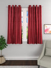 Romee Maroon Long Crush Set of 2 Curtain Door Curtains