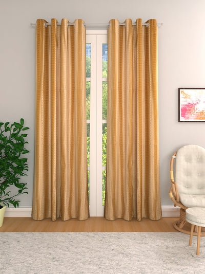 Romee Gold Long Crush Set of 2 Curtain Door Curtains