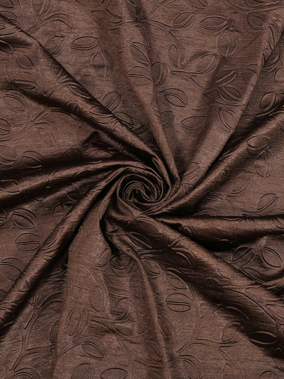 Romee Coffee Brown Leafy Patterned Set of 2 Door Curtains