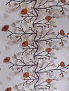 Romee Off White & Brown Floral Patterned Set of 2 Window Curtains