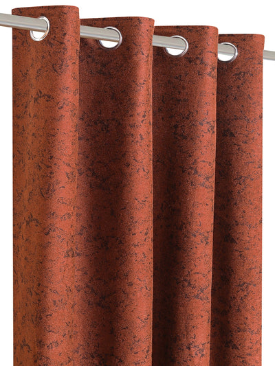 Romee Brown Texture Patterned Set of 2 Window Curtains