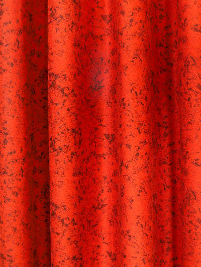 Romee Red Texture Patterned Set of 2 Window Curtains