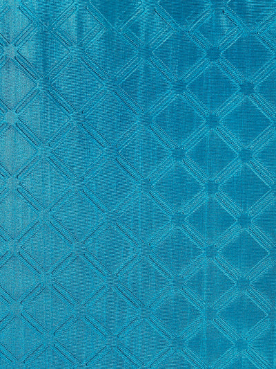 Romee Turquoise Blue Geometric Patterned Set of 2 Door Curtains