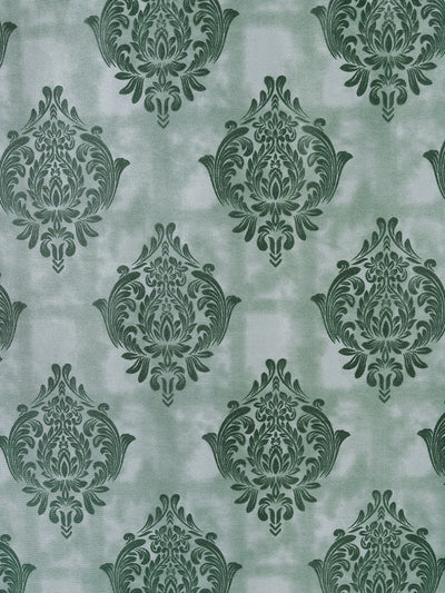 Romee Teal Green Damask Patterned Set of 2 Door Curtains